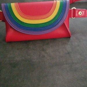 Rainbow belt bag.
